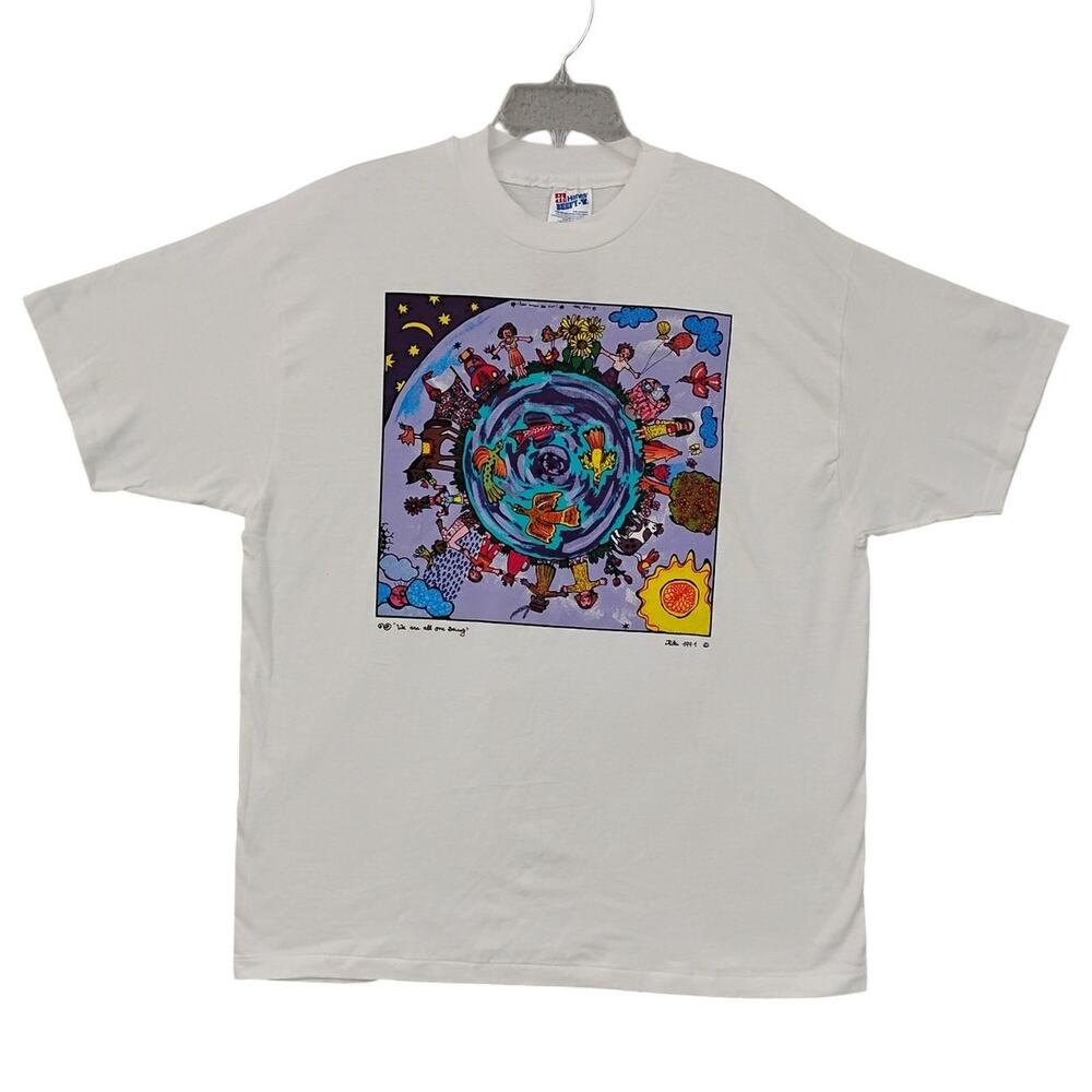 NEW Vintage 1991 Kiki Suarez Art To Wear "We are all one being" Single Stitch XL